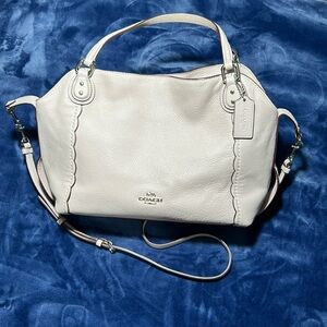 Coach Pink Leather & Silver Bag with Extra Crossbody Strap